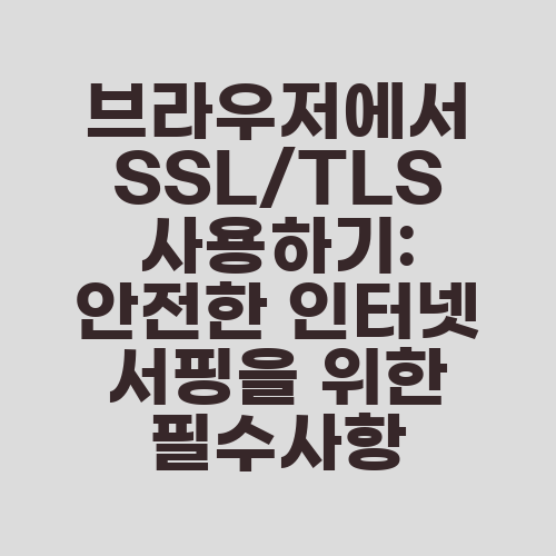 브라우저에서 SSL/TLS 사용하기: 안전한 인터넷 서핑을 위한 필수사항