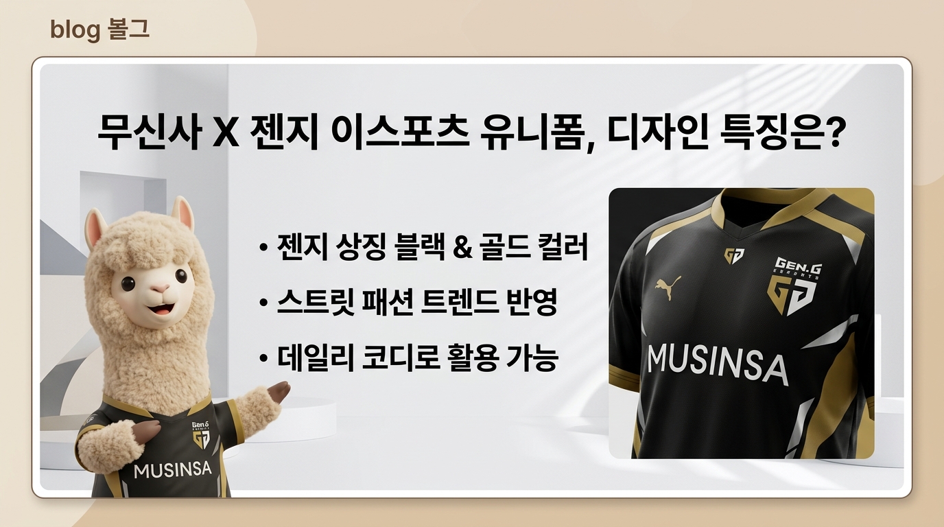 무신사 젠지 이스포츠 유니폼, 디자인 특징은?